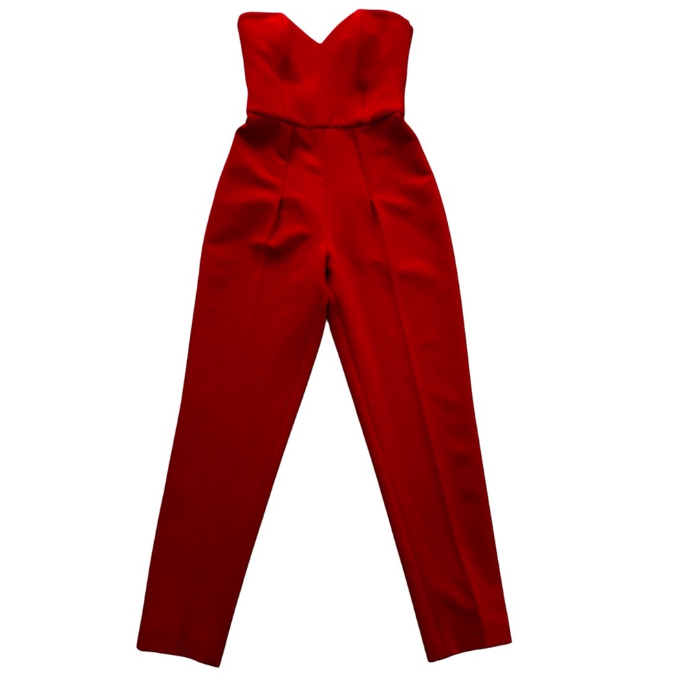 Rhea Costa Red strap less jumpsuit